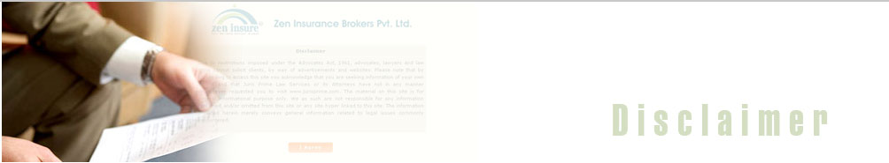 Zen Insurance Brokers Pvt. Ltd. Disclaimer